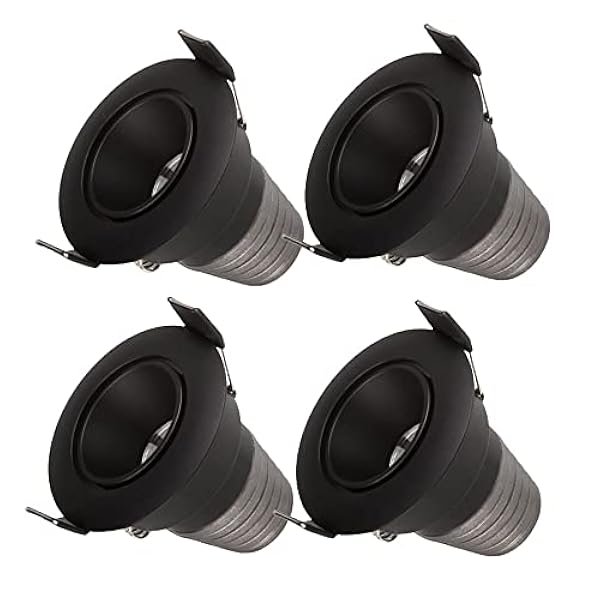 CCTUNG Paquete de 4 LED Wine Cabinet Mini Spotlight 3W, 5W LED Iluminación empotrada Luz de Techo COB Negro escaparate Foco LED Can Lights 3000K-6500K Opcional